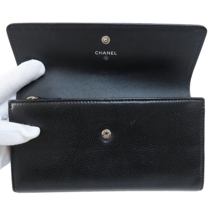 CHANEL シャネル ココマーク シルバー金具 長財布（小銭入れあり） グレインド カーフスキン レディース 中古