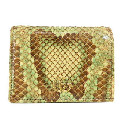 GUCCI グッチ 456126 パイソン ロゴ金具 コンパクトサイフ 二つ折り財布（小銭入れあり） パイソン レディース 中古
