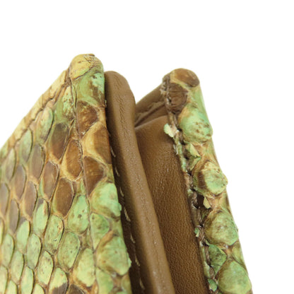 GUCCI グッチ 456126 パイソン ロゴ金具 コンパクトサイフ 二つ折り財布（小銭入れあり） パイソン レディース 中古