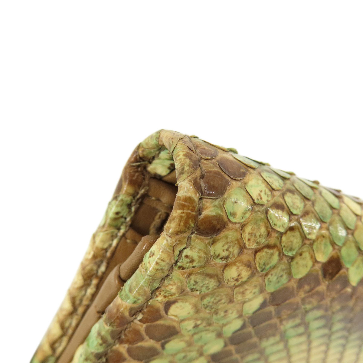 GUCCI グッチ 456126 パイソン ロゴ金具 コンパクトサイフ 二つ折り財布（小銭入れあり） パイソン レディース 中古