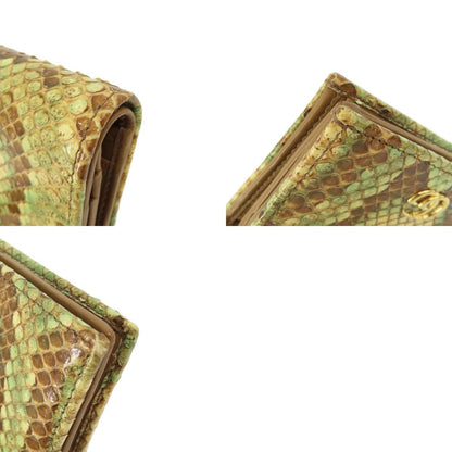 GUCCI グッチ 456126 パイソン ロゴ金具 コンパクトサイフ 二つ折り財布（小銭入れあり） パイソン レディース 中古