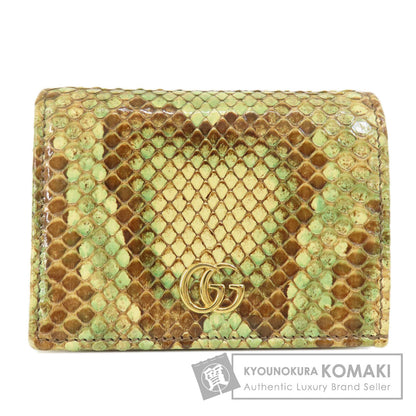 GUCCI グッチ 456126 パイソン ロゴ金具 コンパクトサイフ 二つ折り財布（小銭入れあり） パイソン レディース 中古