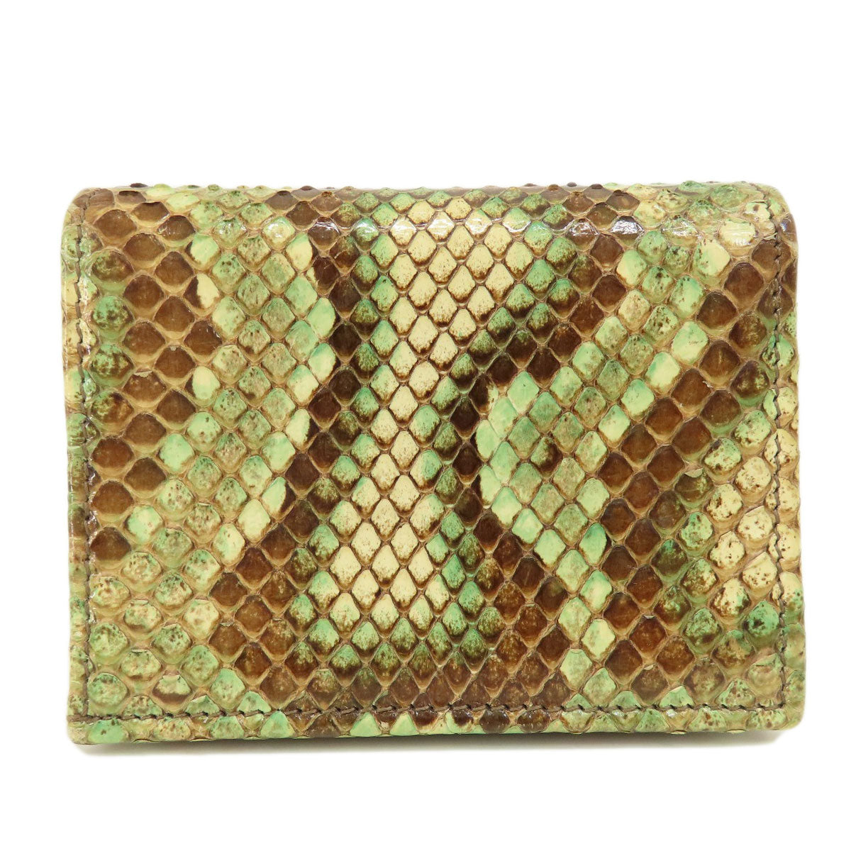 GUCCI グッチ 456126 パイソン ロゴ金具 コンパクトサイフ 二つ折り財布（小銭入れあり） パイソン レディース 中古