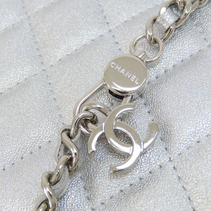 CHANEL シャネル ミニチェーンショルダー スターモチーフ マトラッセ シルバー金具 ショルダーバッグ ラムスキン レディース 中古