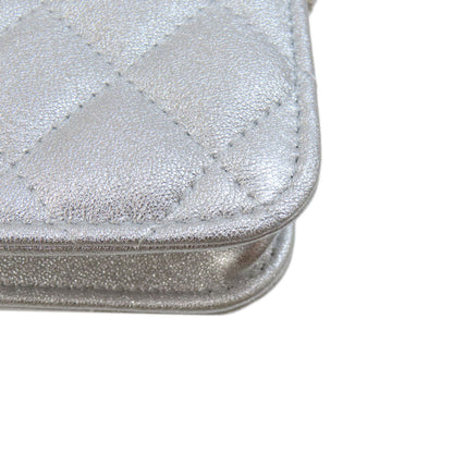 CHANEL シャネル ミニチェーンショルダー スターモチーフ マトラッセ シルバー金具 ショルダーバッグ ラムスキン レディース 中古