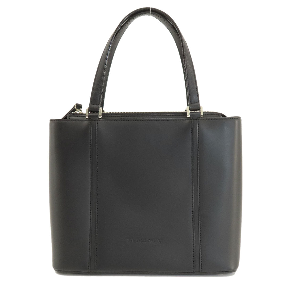 BURBERRY バーバリー ロゴ金具 ハンドバッグ レザー レディース 中古
