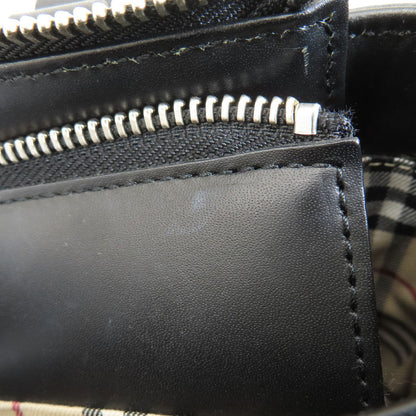 BURBERRY バーバリー ロゴ金具 ハンドバッグ レザー レディース 中古