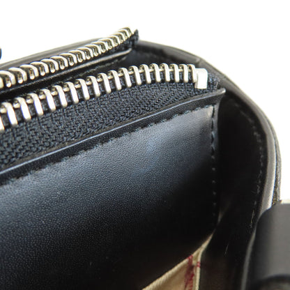 BURBERRY バーバリー ロゴ金具 ハンドバッグ レザー レディース 中古