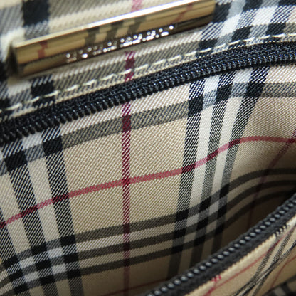 BURBERRY バーバリー ロゴ金具 ハンドバッグ レザー レディース 中古