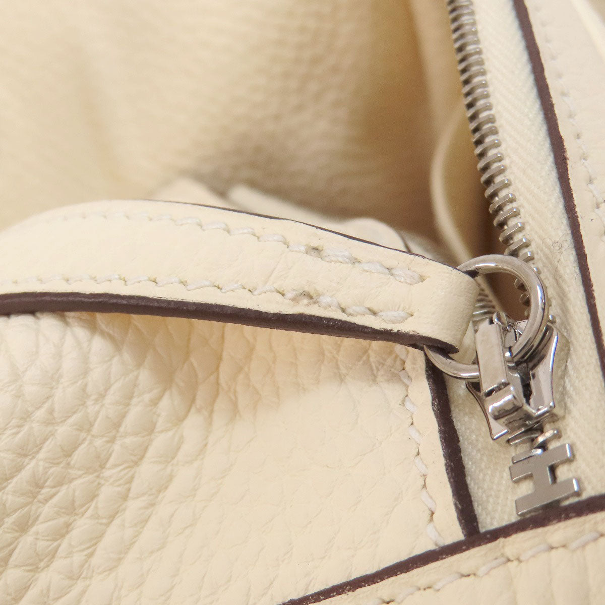 HERMES エルメス リンディ26 ホワイト シルバー金具 ハンドバッグ トリヨン レディース 中古