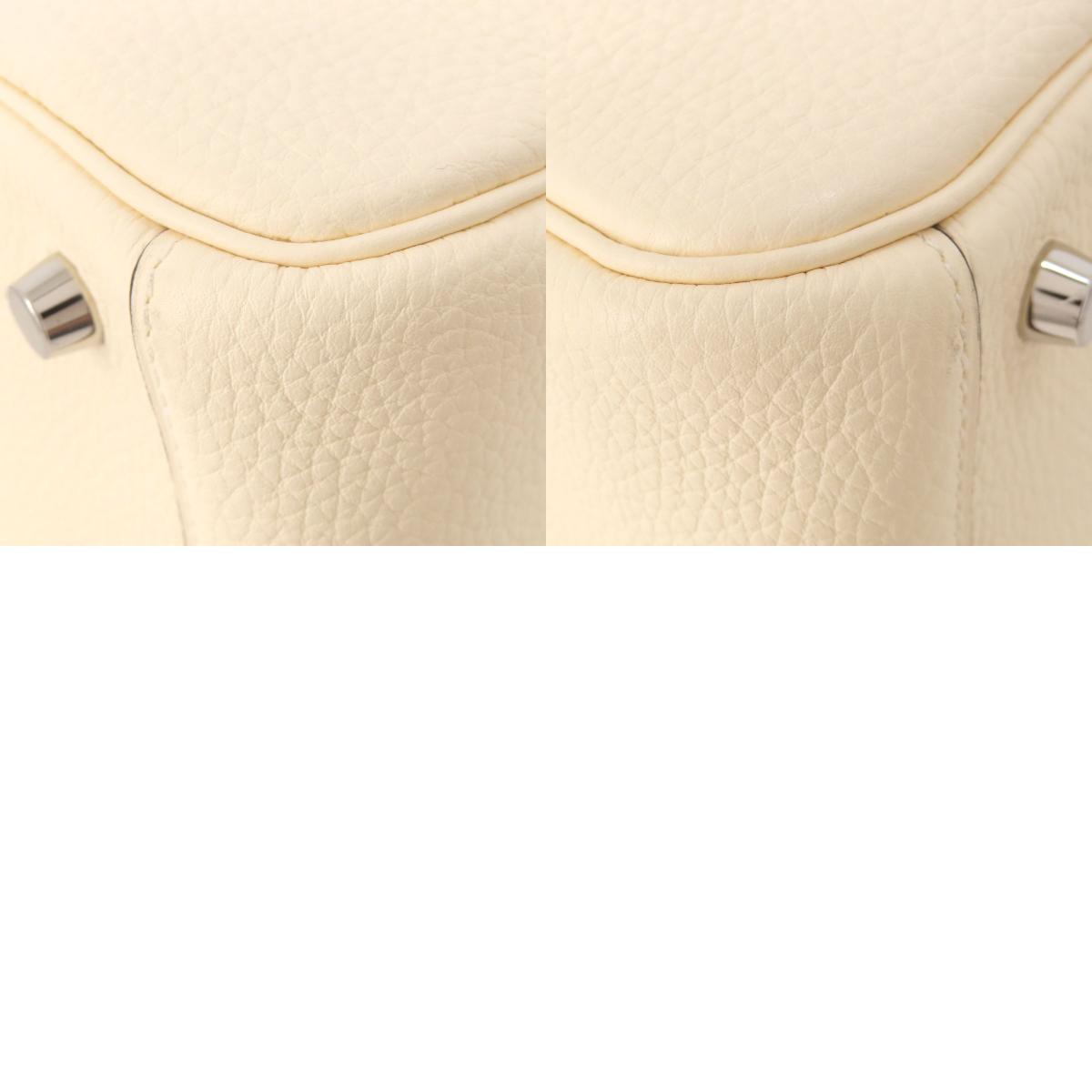 HERMES エルメス リンディ26 ホワイト シルバー金具 ハンドバッグ トリヨン レディース 中古