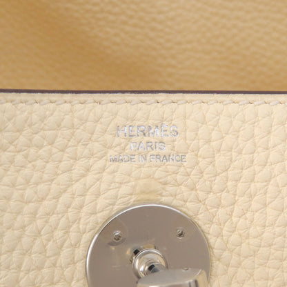 HERMES エルメス リンディ26 ホワイト シルバー金具 ハンドバッグ トリヨン レディース 中古