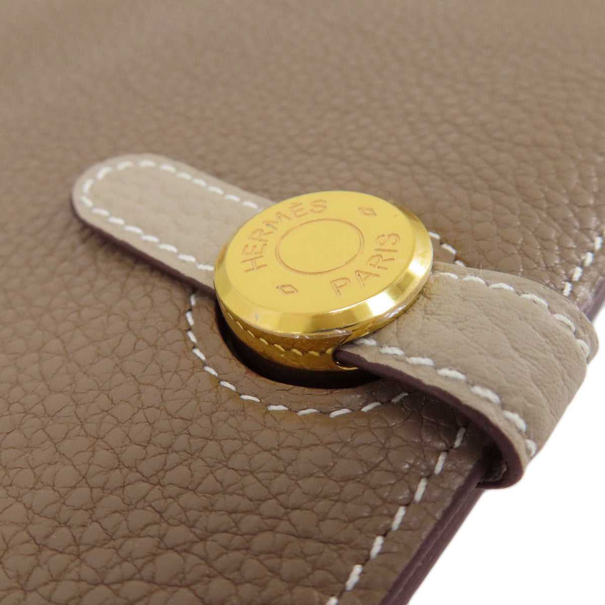 HERMES エルメス ドゴンデュオ GM エトープ ゴールド金具 長財布（小銭入れあり） トゴ レディース 中古