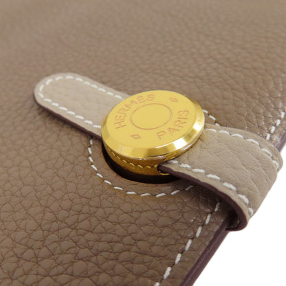 HERMES エルメス ドゴンデュオ GM エトープ ゴールド金具 長財布（小銭入れあり） トゴ レディース 中古