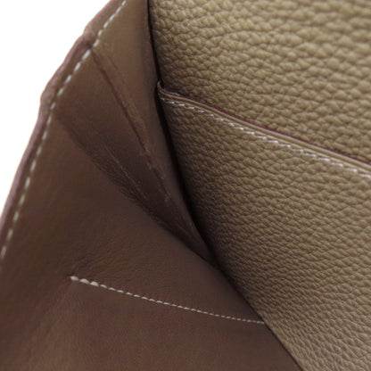 HERMES エルメス ドゴンデュオ GM エトープ ゴールド金具 長財布（小銭入れあり） トゴ レディース 中古