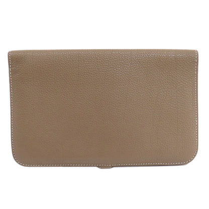 HERMES エルメス ドゴンデュオ GM エトープ ゴールド金具 長財布（小銭入れあり） トゴ レディース 中古
