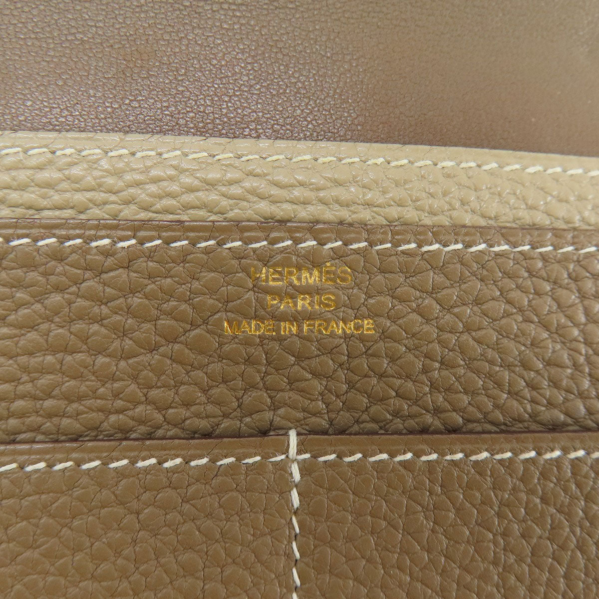 HERMES エルメス ドゴンデュオ GM エトープ ゴールド金具 長財布（小銭入れあり） トゴ レディース 中古