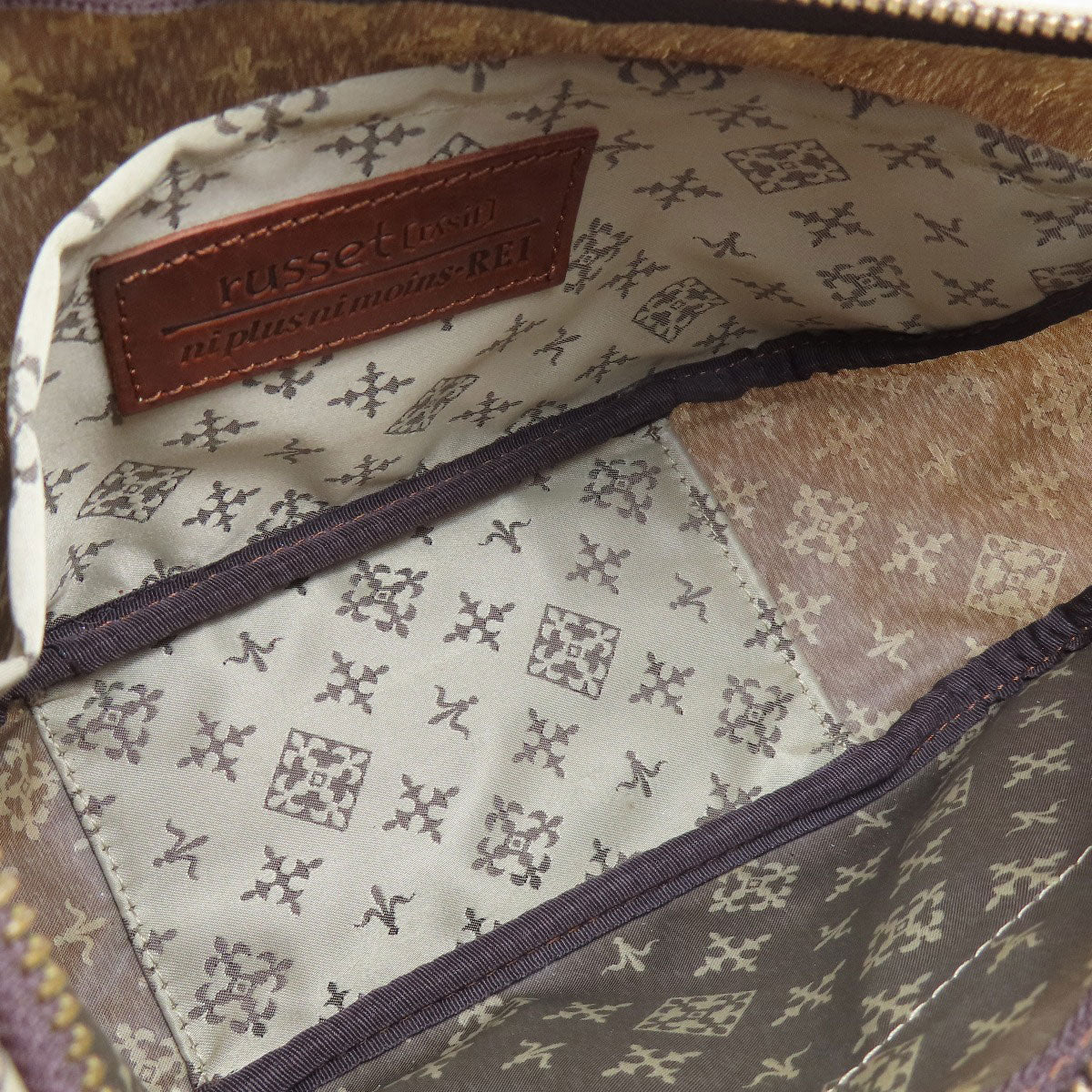 russet ラシット 百合紋章 2WAY ハンドバッグ ナイロン レディース 中古