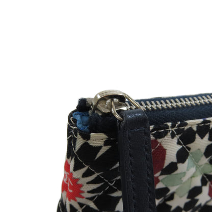 CHANEL シャネル A82074 ココマーク 花モチーフ シルバー金具 アクセサリーポーチ キャンバス レディース 中古