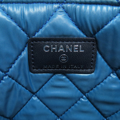 CHANEL シャネル A82074 ココマーク 花モチーフ シルバー金具 アクセサリーポーチ キャンバス レディース 中古