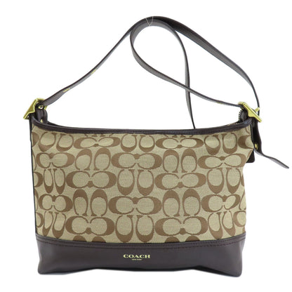 COACH コーチ F54339 シグネチャー ショルダーバッグ キャンバス レディース 中古