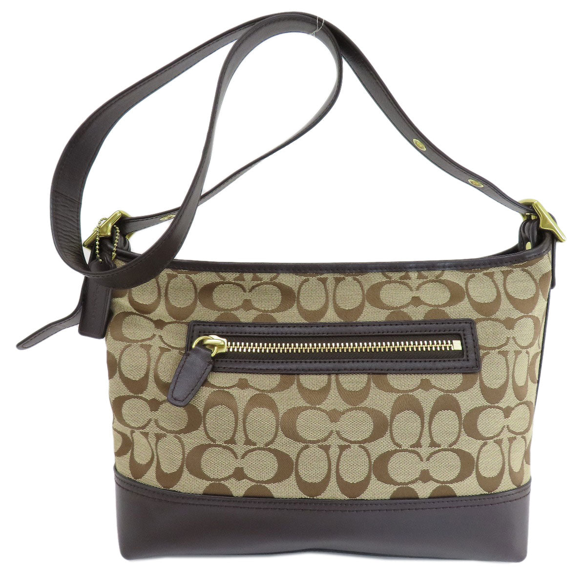 COACH コーチ F54339 シグネチャー ショルダーバッグ キャンバス レディース 中古
