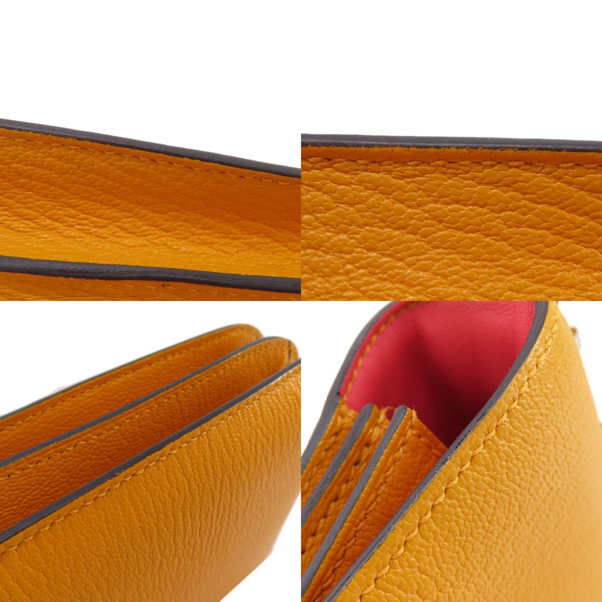 HERMES エルメス コンスタンス3 ミニ ムタード シルバー金具 ショルダーバッグ シェーブル レディース 中古