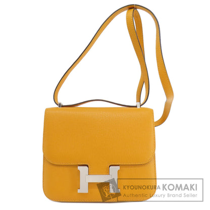 HERMES エルメス コンスタンス3 ミニ ムタード シルバー金具 ショルダーバッグ シェーブル レディース 中古