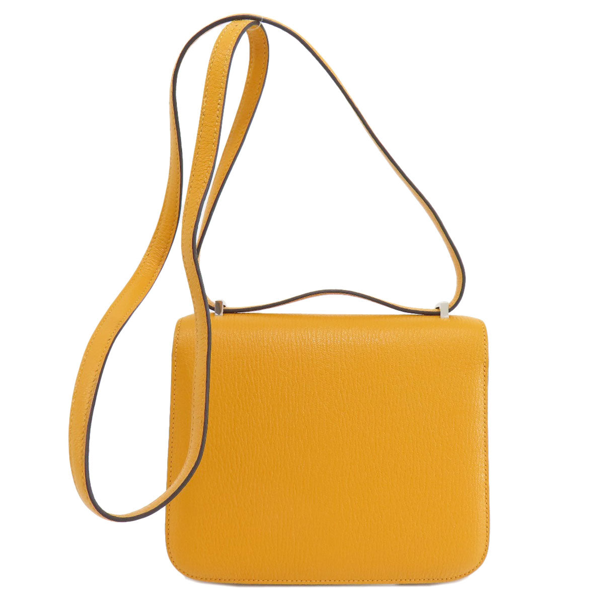 HERMES エルメス コンスタンス3 ミニ ムタード シルバー金具 ショルダーバッグ シェーブル レディース 中古