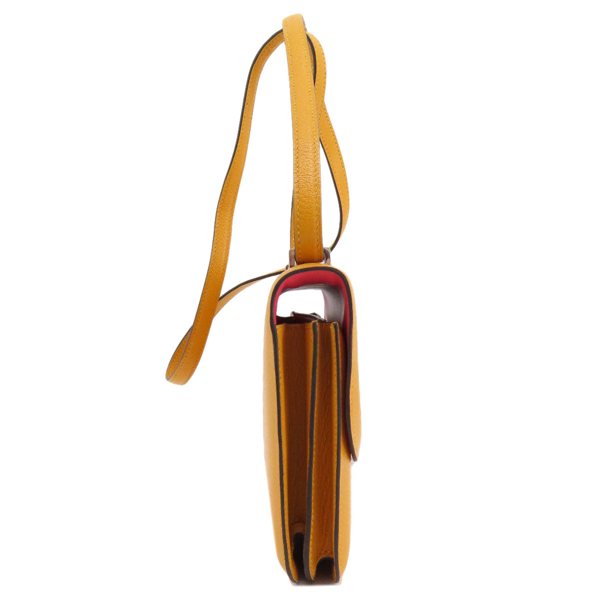 HERMES エルメス コンスタンス3 ミニ ムタード シルバー金具 ショルダーバッグ シェーブル レディース 中古