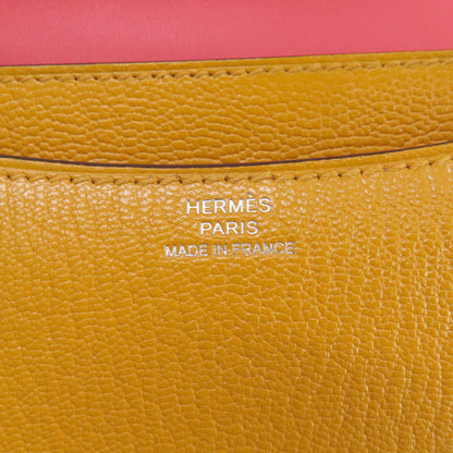 HERMES エルメス コンスタンス3 ミニ ムタード シルバー金具 ショルダーバッグ シェーブル レディース 中古