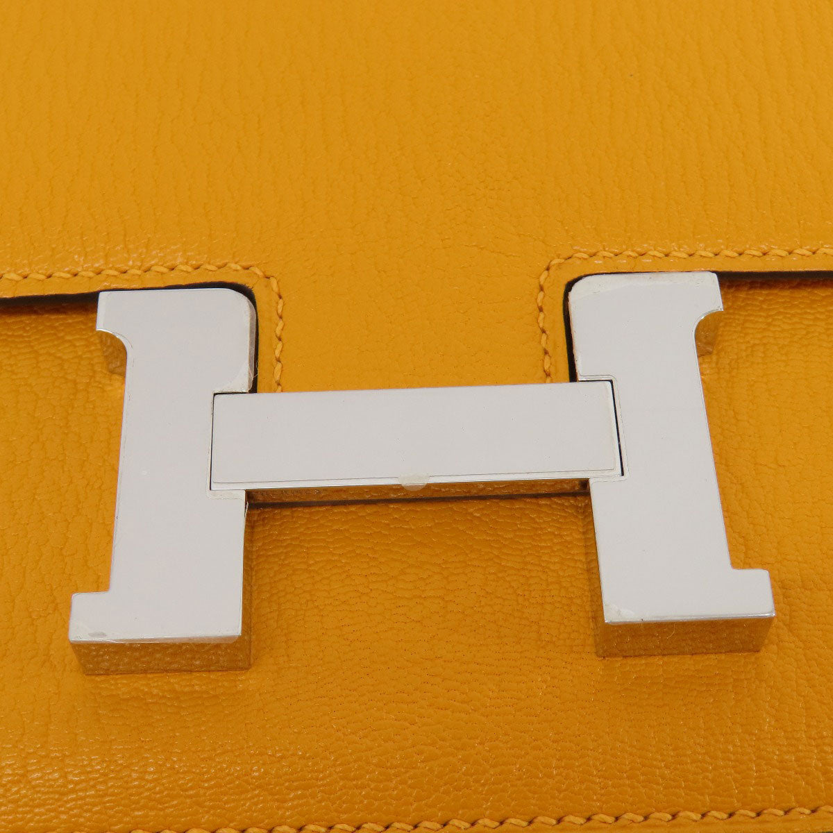 HERMES エルメス コンスタンス3 ミニ ムタード シルバー金具 ショルダーバッグ シェーブル レディース 中古
