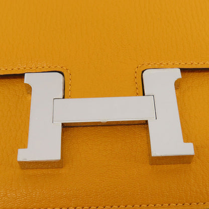 HERMES エルメス コンスタンス3 ミニ ムタード シルバー金具 ショルダーバッグ シェーブル レディース 中古