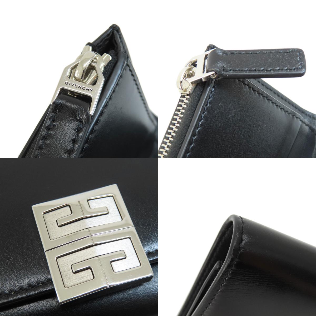 GIVENCHY ジバンシー ロゴ 二つ折り財布（小銭入れあり） レザー レディース 中古