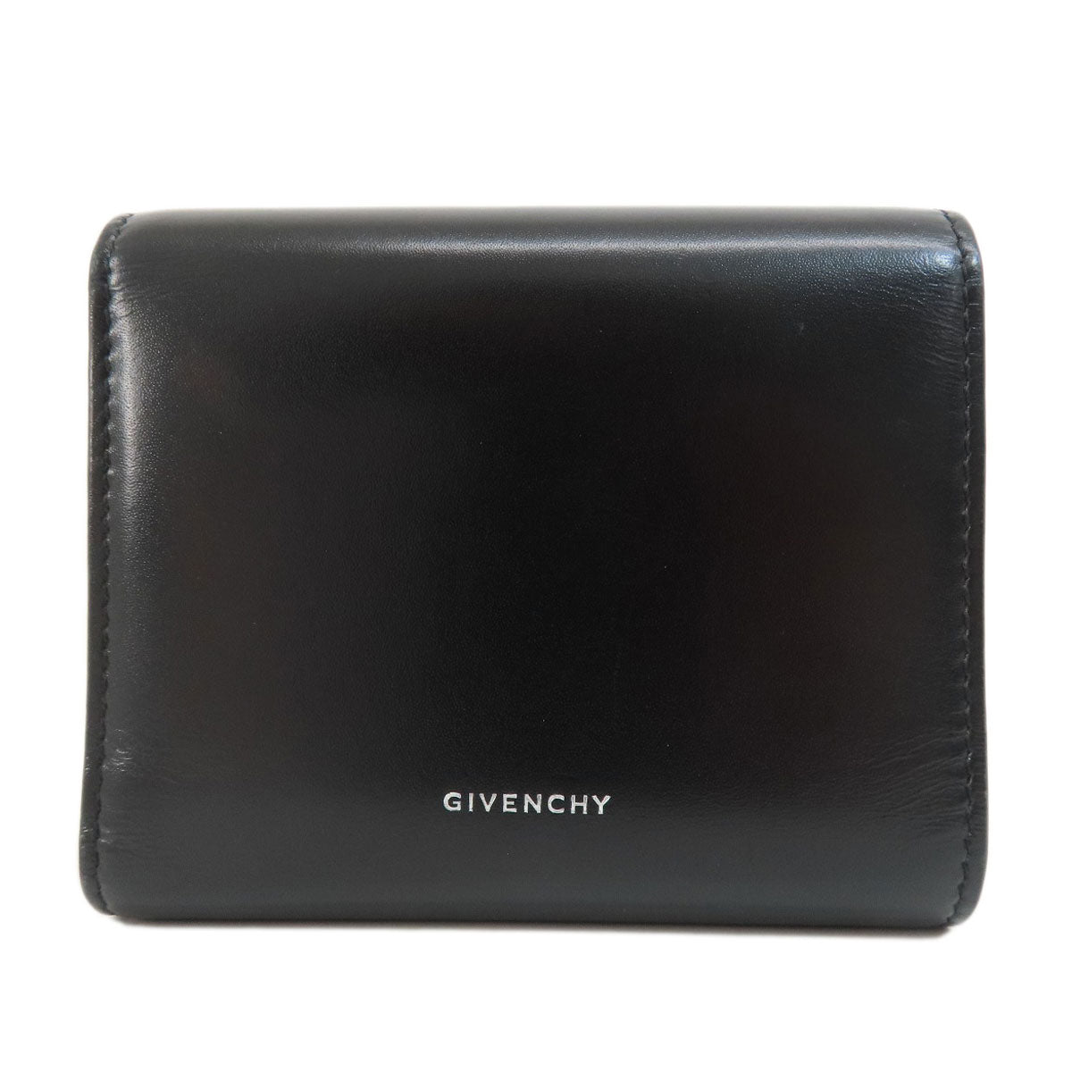 GIVENCHY ジバンシー ロゴ 二つ折り財布（小銭入れあり） レザー レディース 中古