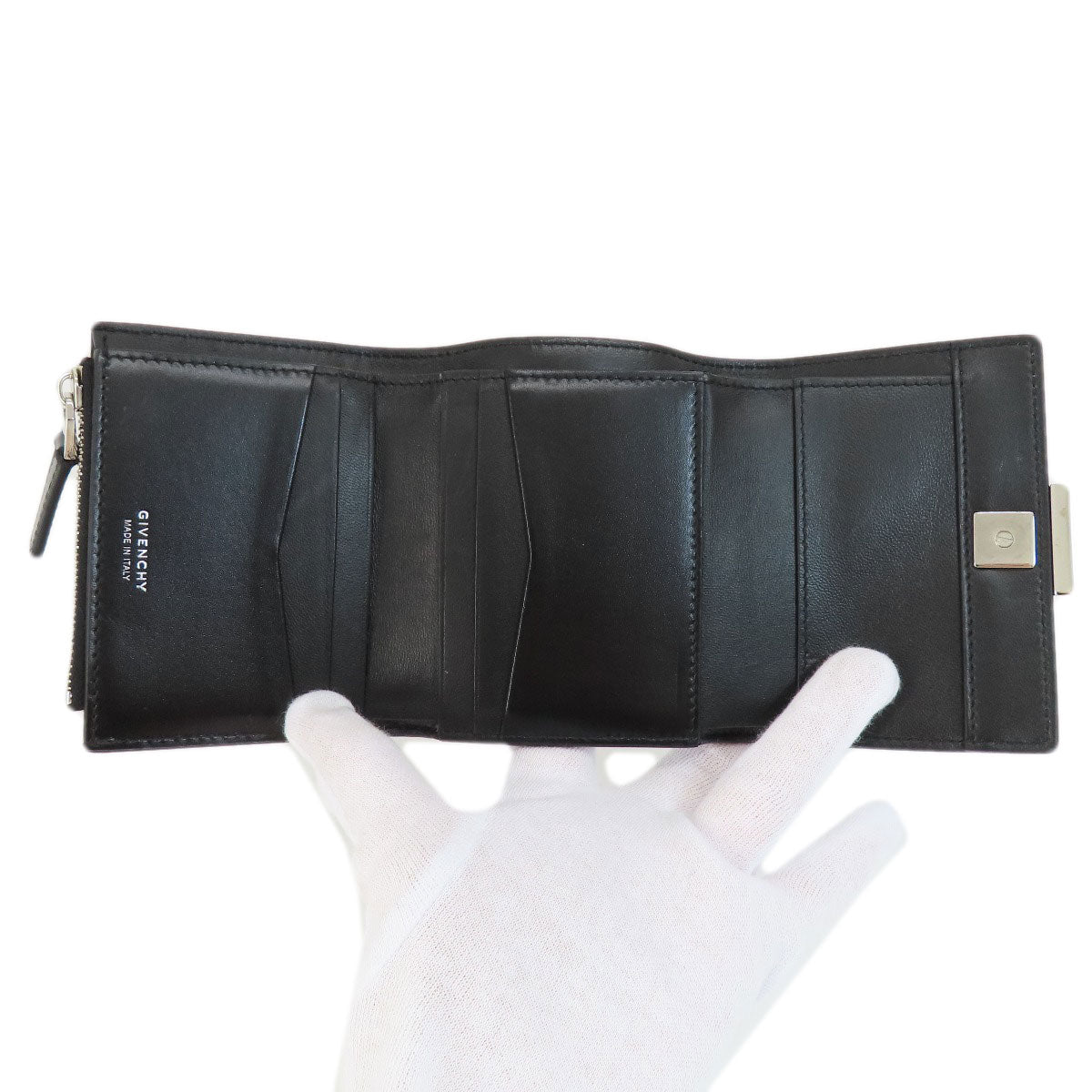 GIVENCHY ジバンシー ロゴ 二つ折り財布（小銭入れあり） レザー レディース 中古