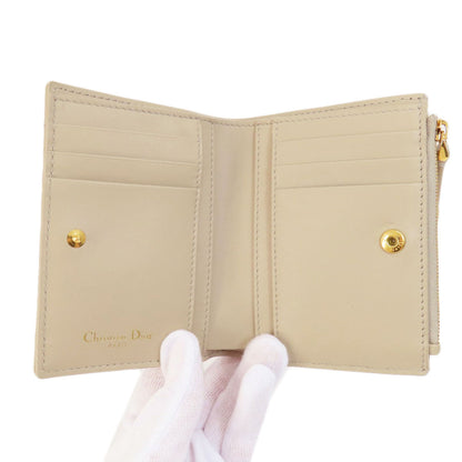 CHRISTIAN DIOR クリスチャンディオール ディオール カロ ダリアウォレット 二つ折り財布（小銭入れあり） レザー レディース 中古