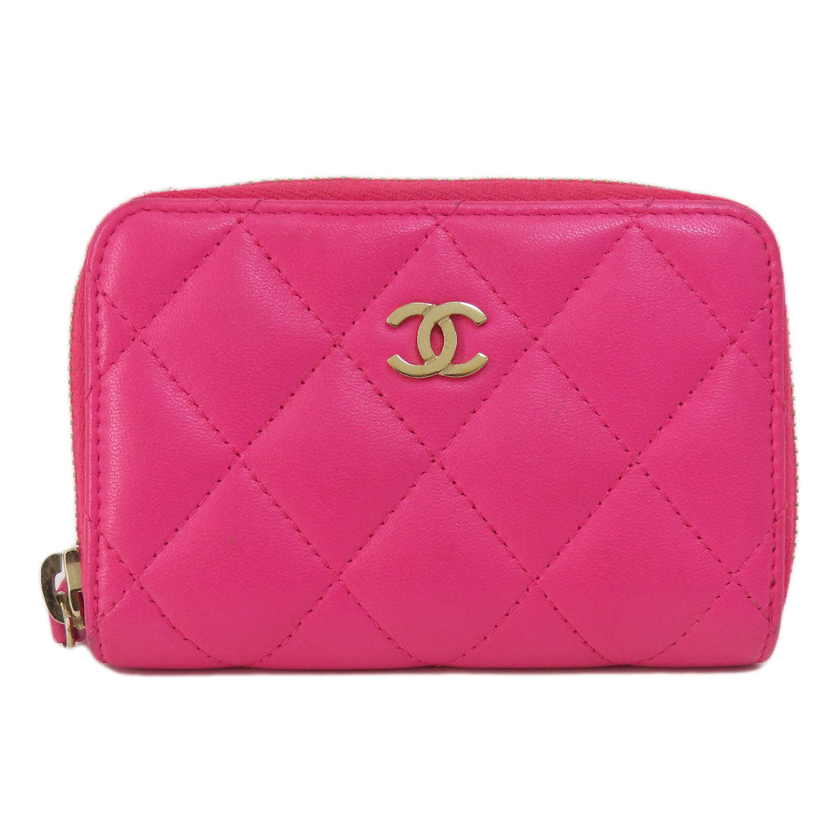 CHANEL シャネル マトラッセ コインケース ラムスキン レディース 中古
