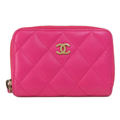 CHANEL シャネル マトラッセ コインケース ラムスキン レディース 中古