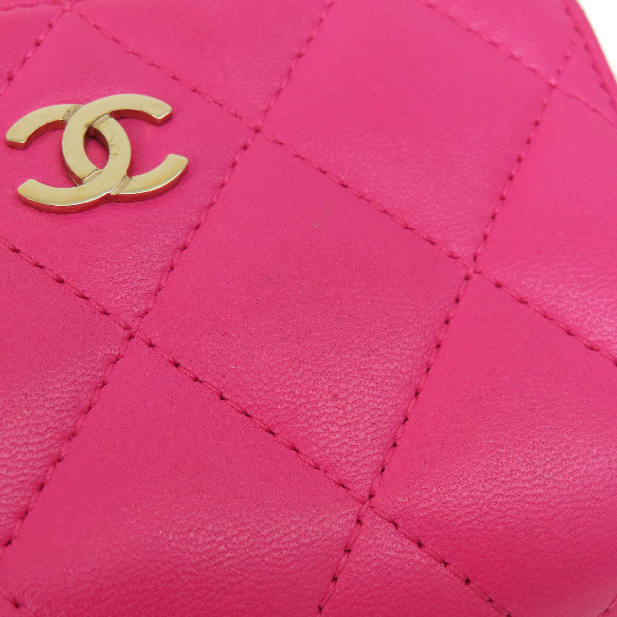 CHANEL シャネル マトラッセ コインケース ラムスキン レディース 中古