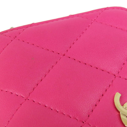CHANEL シャネル マトラッセ コインケース ラムスキン レディース 中古