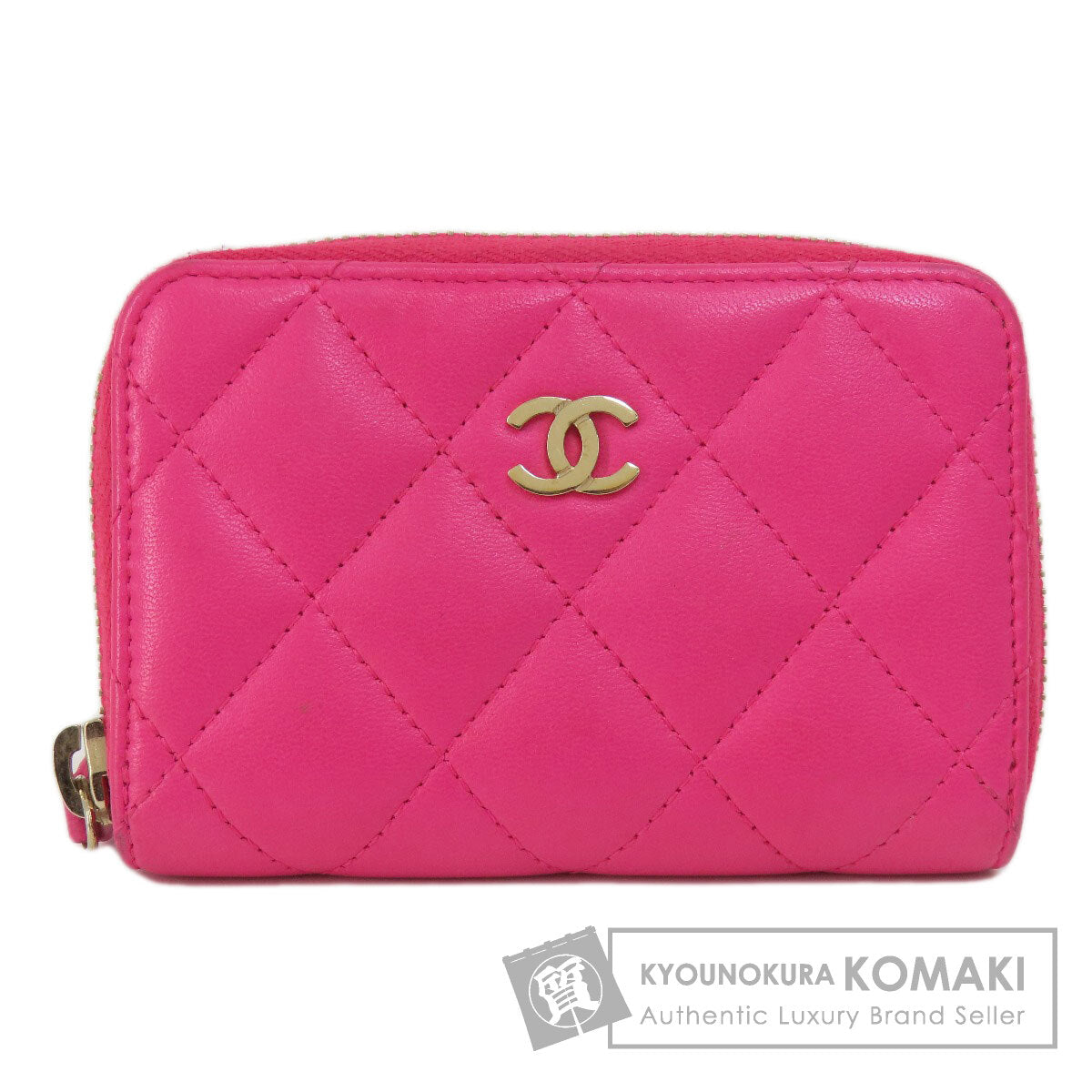 CHANEL シャネル マトラッセ コインケース ラムスキン レディース 中古