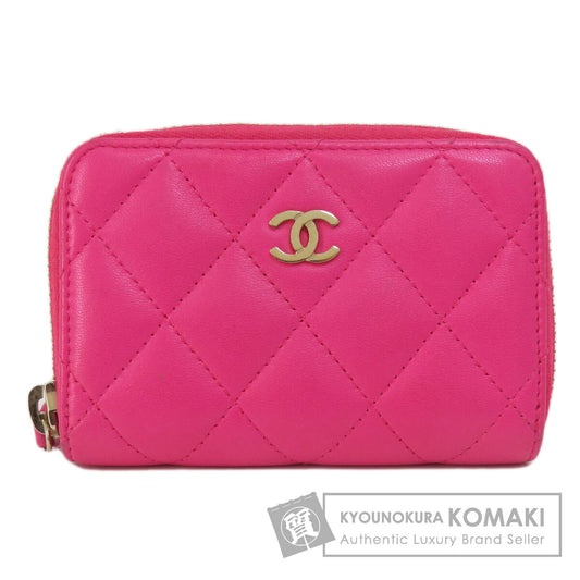 CHANEL シャネル マトラッセ コインケース ラムスキン レディース 中古