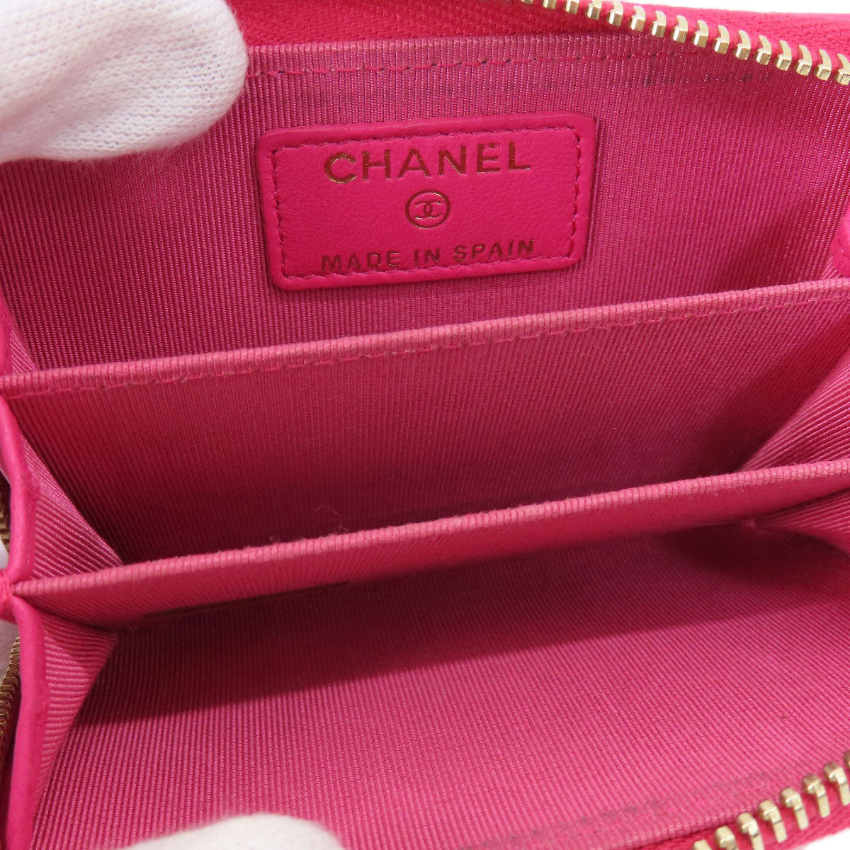 CHANEL シャネル マトラッセ コインケース ラムスキン レディース 中古