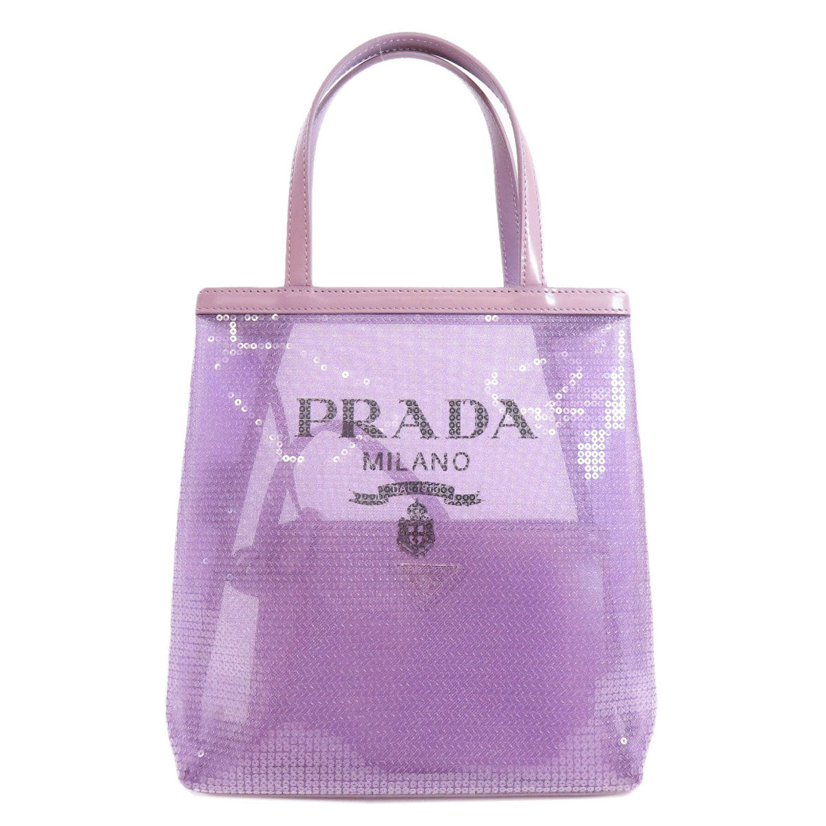 PRADA プラダ メッシュトート ハンドバッグ スパンコール レディース 中古
