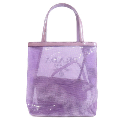 PRADA プラダ メッシュトート ハンドバッグ スパンコール レディース 中古