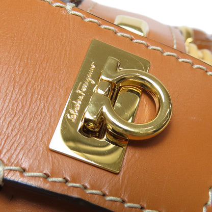 Salvatore Ferragamo サルヴァトーレフェラガモ ラタンバッグ ショルダーバッグ ラフィア レディース 中古