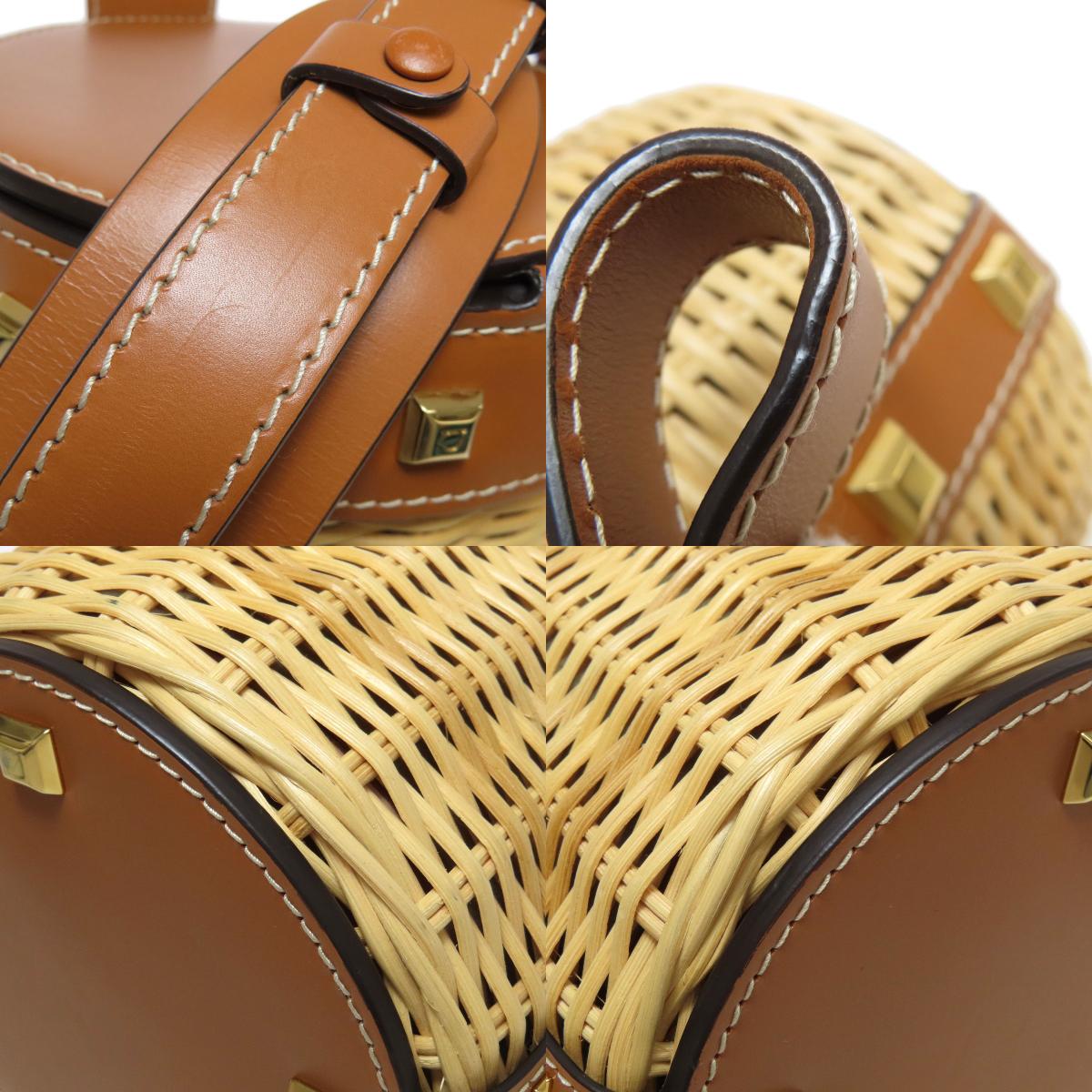 Salvatore Ferragamo サルヴァトーレフェラガモ ラタンバッグ ショルダーバッグ ラフィア レディース 中古