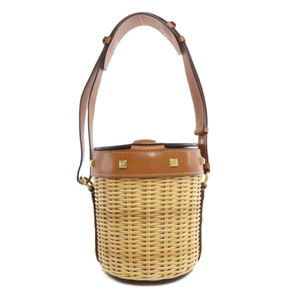 Salvatore Ferragamo サルヴァトーレフェラガモ ラタンバッグ ショルダーバッグ ラフィア レディース 中古