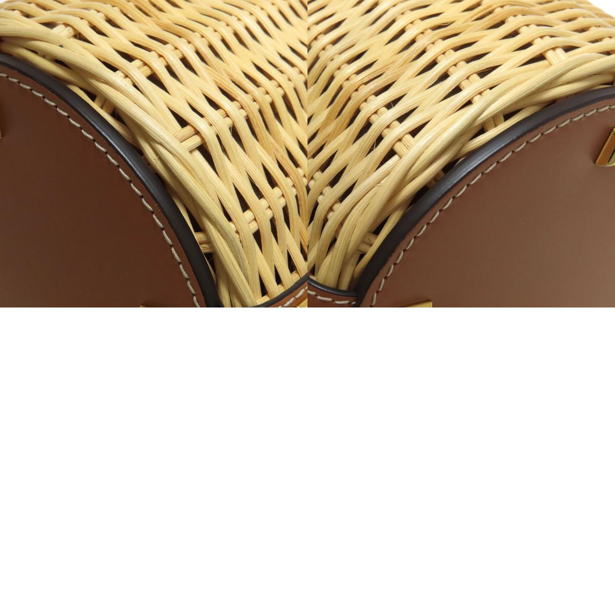 Salvatore Ferragamo サルヴァトーレフェラガモ ラタンバッグ ショルダーバッグ ラフィア レディース 中古